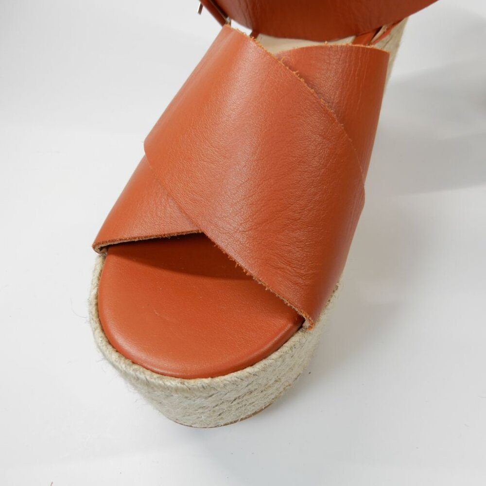 ALOHAS Lyla Leather Espadrille Platform Sandals Size 39 US 8 8.5 Brown NEW $210 - Picture 12 of 16